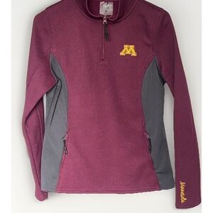 Minnesota Gophers‎ Colosseum Pullover 1/4 Zip Jacket Gray Maroon Size M